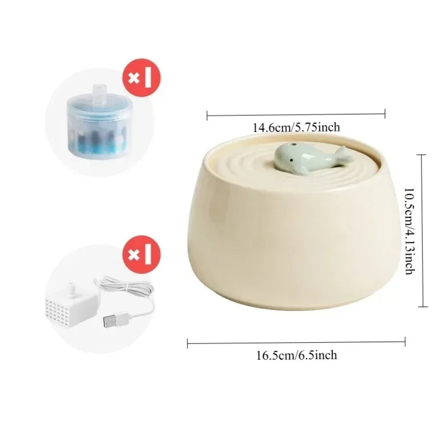 Ceramic Cats Water Fountain